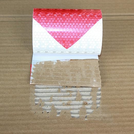 Reflective Tape Red and White 4 inch X 10 feet, Outdoor Waterproof Hazard Conspicuity Warning Industrial Marking Tape