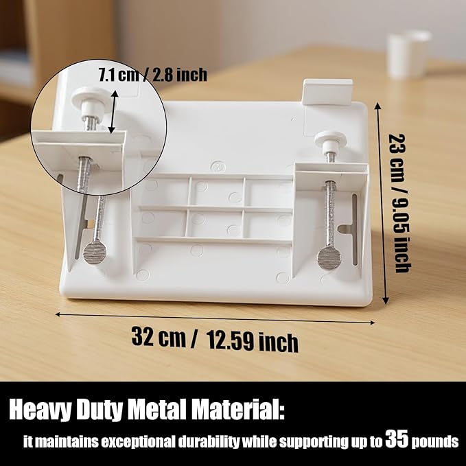 KUK Bedside Shelf for Dorm Room, Metal Bunk Bed Table Shelf with Cord Hole for Top Bunk, College Dorm Room Essentials, Clip on Nightstand Tray Organizer for Bunk Loft Dorm Bed (White)