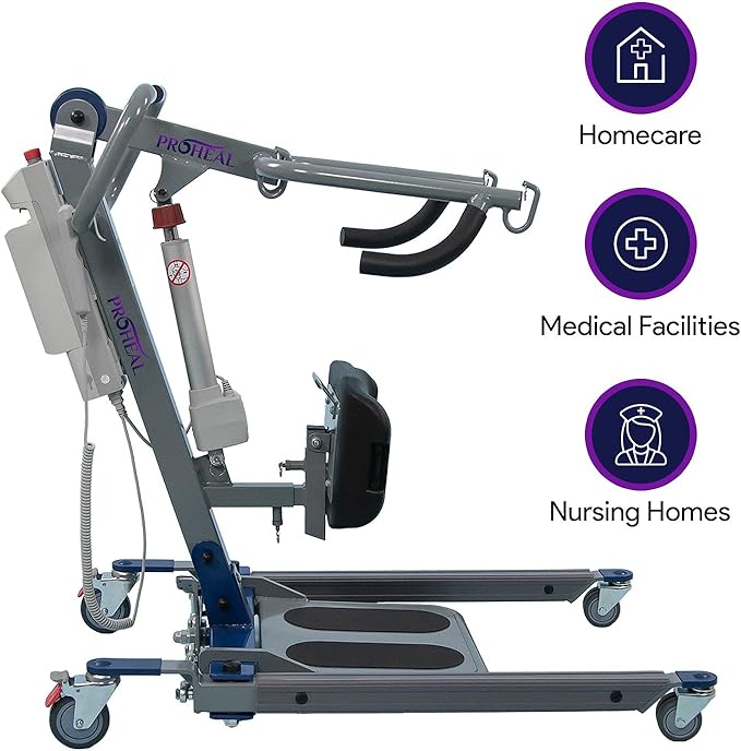 ProHeal Sit to Stand Lift - Full Body Patient Transfer Lifter for Home Use and Facilities - 500 Pound Weight Capacity, 4 Sling Hooks