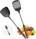 3-Piece Pure Titanium Kitchen Utensil Set - Metal Spatula, Slotted Spatula & Bonus Spoon, Food Grade Pancake Cooking Tools, Dishwasher Safe