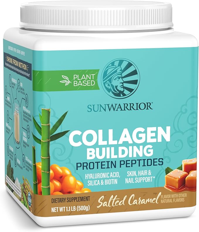 Vegan Collagen Protein Powder for Women Silica Plant Based Collagen Powder with Vegan Hair Skin and Nails Vitamins Non-GMO No Added Sugar Soy Dairy & Gluten Free (Salted Caramel, 20 Servings)