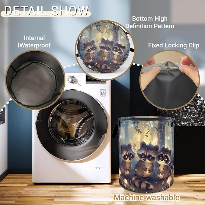 Funny Crazy Chicken Laundry Basket Hamper for Boys Girls Kids Adults, Foldable Waterproof Oxford Clothes Storage Bin, Colorful Cartoon Farm Organizer for Bedroom Bathroom Room Decor 19.7"x15.8"