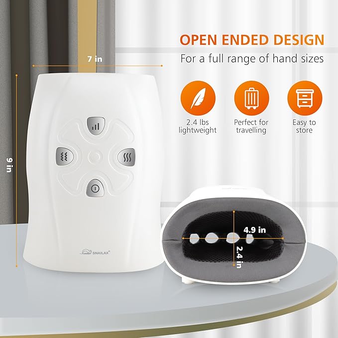 Snailax Hand Massager with Heat and Compression, for Arthritis, Carpal Tunnel and Finger Numbness, FSA Eligible, Cordless Electric Hand Massager for Palm & Wrist Circulation, Ideal Gifts for Women/Men