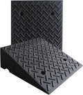 Rubber Curb Ramps for Driveway Sidewalks Shed Entry, 6.7 Inch Rise Height 2 Pack 19.68" L x 19.68" Threshold Ramp for Cars, Motorcycles, Lawn Mowers, 7000lbs Load Capacity