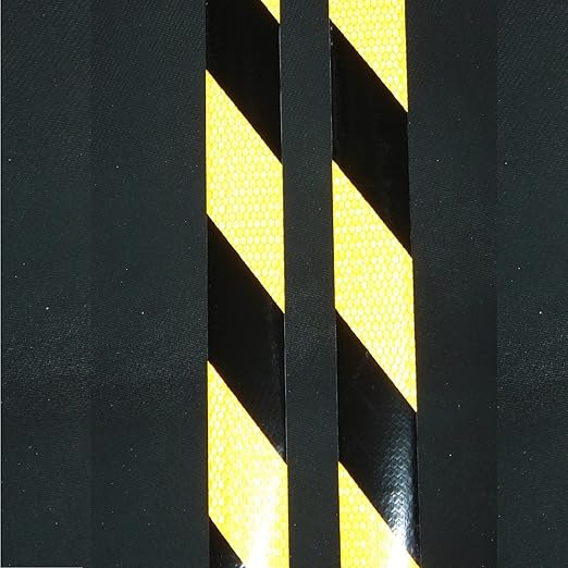 Yellow Black Reflective Tape Outdoor Waterproof 1 inch X 166 feet, High Visibility Hazard Conspicuity Safety Industrial Marking Tape
