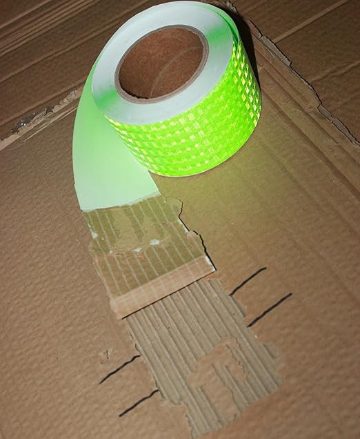 Green Reflective Tape Outdoor Waterproof 3 inch, High Visibility Hazard Conspicuity Safety Industrial Marking Tape (66 feet)