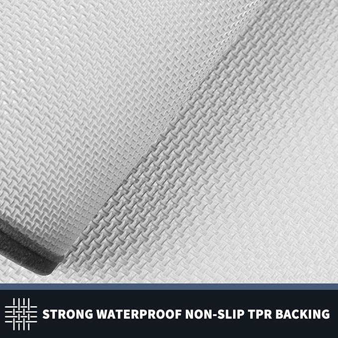 PURRUGS Dirt Trapping Door Mat 20" x 32", Non-Slip/Skid Machine Washable Entryway Rug, Shoes Scraper, Area Rug, Super Absorbent Welcome Mat for Muddy Wet Shoes and Paws, Light Grey & Dark Grey