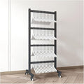 Clothing Hanger Storage System, Hanger Stacker Metal Clothes Organizer with Casters, Retail Store Laundry Room Portable Hanger Stacker Holder (Color : Black, Size : 19.7x15.7x43.3IN)