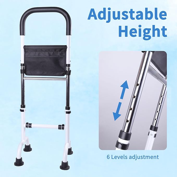 Stand Assist Mobility Aid Rail for Seniors – Adjustable Safety Grab Bar for Bed, Couch, Chair, Toilet – Non-Slip Base, Easy to Install, Stability Support for Sitting & Standing