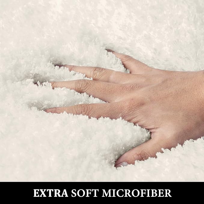 MIULEE Ivory Absorbent Bathroom Rugs, Soft Large Bath Mats Non-Slip and Quick-Drying for Bathroom Floor Bathtub Showers, Machine Washable Carpet (24 x 36 Inches)