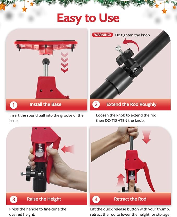 XINQIAO Cabinet Jacks for Installing Cabinets, Light Duty Third Hand Tools Adjustable Support Pole from 45 in to 113.6 in, 8 PCS