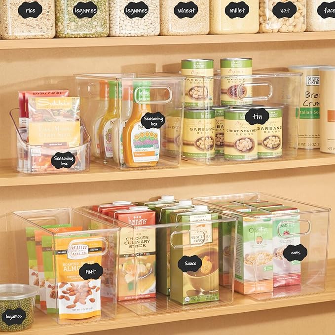 24PCS Basket Labels, Premium Bin Basket Labels Clip On, Pantry Basket Labels Tags for Storage Bins Fabric Cubes Wicker Organization