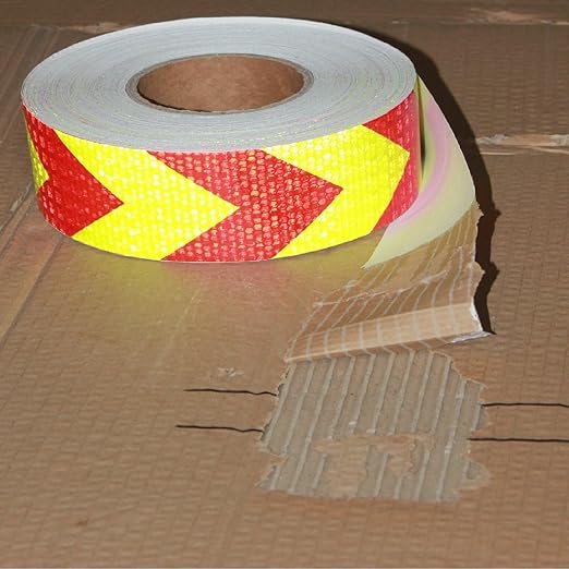 Reflective Tape 2 inch X 166 feet, Outdoor Waterproof Hazard Conspicuity Safety Warning Industrial Marking Tape