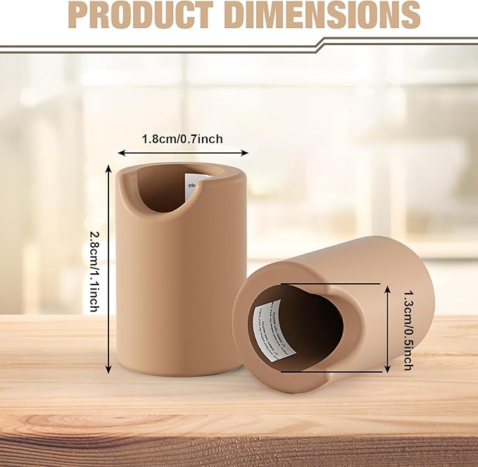 12 Pack Anti-Collision Corner Drawer Bumpers, Silicone Protector for Cabinet Handle, Silicone Cabinet Pull Covers (Brown)