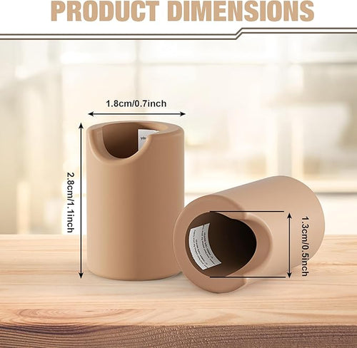 12 Pack Anti-Collision Corner Drawer Bumpers, Silicone Protector for Cabinet Handle, Silicone Cabinet Pull Covers (Brown)