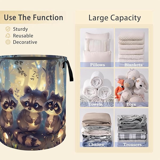 Funny Crazy Chicken Laundry Basket Hamper for Boys Girls Kids Adults, Foldable Waterproof Oxford Clothes Storage Bin, Colorful Cartoon Farm Organizer for Bedroom Bathroom Room Decor 19.7"x15.8"