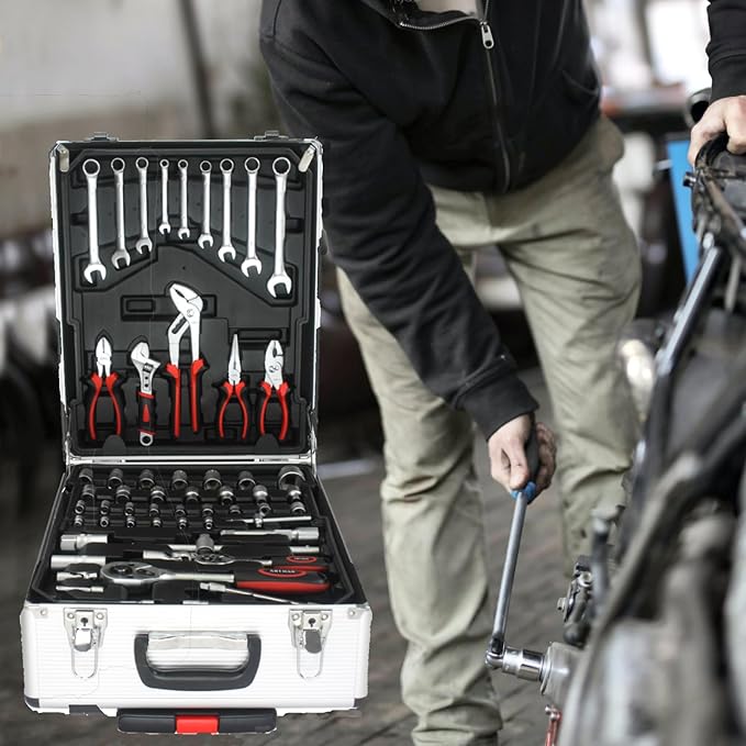 Home Tool Set Kit -899 PCS Home Auto Repair Tool Kit with Rolling Tool Box, Complete Hand Tool Set, Perfect for Homeowner, Diyer, Handyman
