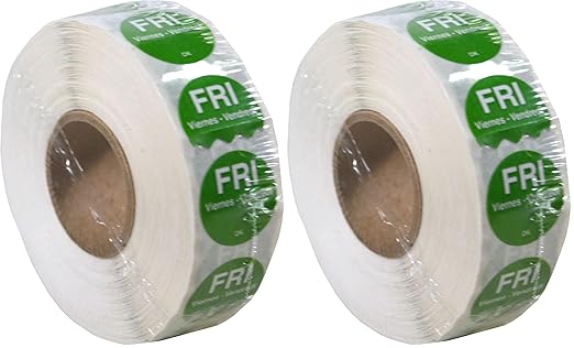 DayMark Safety Systems-IT1143925 Day of The Week 3/4" Circle Permanent Label, FRI (Roll of 1,000) (Pack of 2)