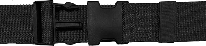 Gait Belt with Plastic Buckle by LiftAid - Transfer and Walking Aid with Belt Loop Holder for Assisting Therapist, Nurse, Home Care - 60"L x 2"W (Black)