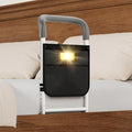 HOMEAL Bed Rails for Elderly Adults Safety - Adjustable Bedside Assist Rails for Seniors with Sensor Light, Portable Bed Cane with Non-Slip Handle & Fixing Strap, Fit Standard & Adjustable Bed(Grey)