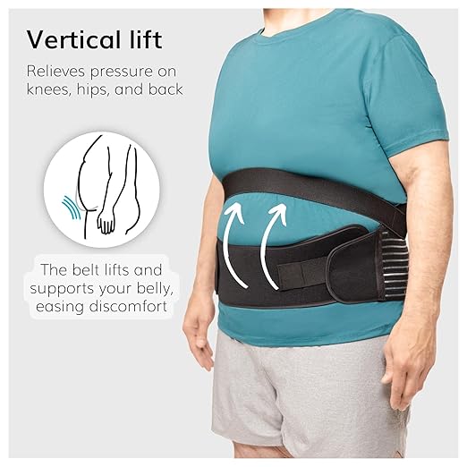 BraceAbility Obesity Belt Stomach Holder - Men and Women's Plus Size Belly Support Band Girdle for Hanging Stomach Pain, Pendulous Abdominal Support, Lower Tummy Fat Lifter Pannus Sling (Medium)