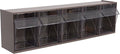 Akro-Mils TiltView Plastic Storage Cabinet with 5 Tilt Out Bins, Horizontal Plastic Parts Organizer, Teacher Toolbox, and Office Supply Organizer, 23-5/8" W x 6-1/2" H x 5-5/8" D, Mocha Raspberry
