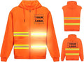 YOWESHOP High Visibility Reflective Safety Hoodie Jacket With Removable Sleeves Hi Vis Outdoor Protective Workwear Unisex