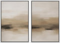 MUDECOR Framed Canvas Print Wall Art Abstract Neutral Beige Contemporary Minimalist Landscape Illustrations Modern Art Decorative Bohemian Colorful for Living Room, Bedroom, Office - 24"x36"x2 White