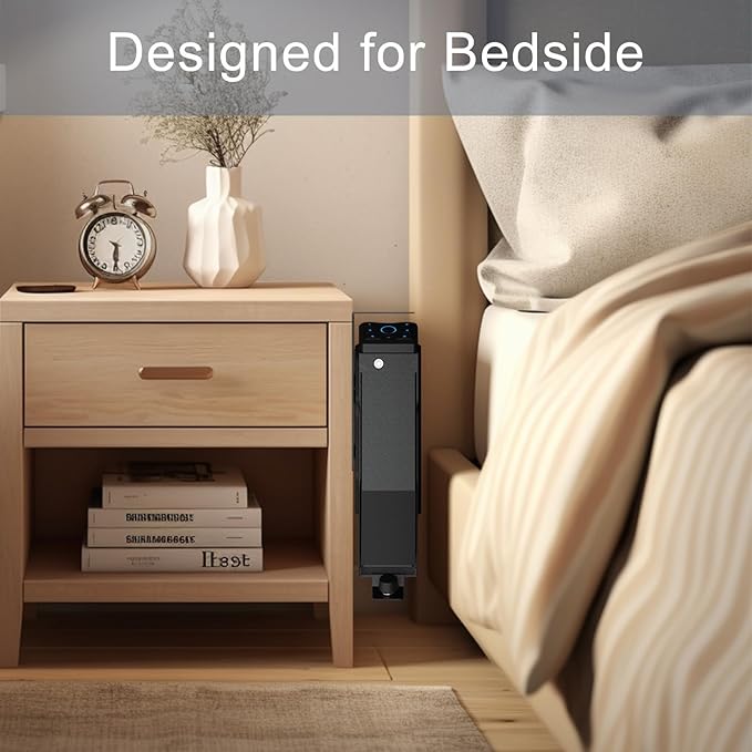VERPROOF Biometric Gun Safe for Handgun Drop Down Pistol Safe, Smart Pistol Safe with Fingerprint, PIN Code, Key Access for Nightstand, Desk, Bedside, Low-Vis Mode, Type-C Power
