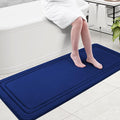 Grandaily Memory Foam Bath Mat Rug 59x24, Ultra Soft, Non-Slip and Absorbent Bathroom Rugs, Machine Wash Dry, Comfortable Bath Carpet for Bathroom Floor, Tub and Shower, Navy Blue