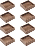 2X2 Rubber Caster Cups, Non Slip Furniture Pads, Anti-Slip Gripper, Anti Skid Furniture Feet, Anti Slide Floor Protector for Bed Couch Table Chair Stoppers - 8 Pack, Brown