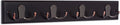 BIRDROCK HOME Dual Hook Coat Rack | 4 Dual Hooks | Wall Mounted Hat Key Rack Rail | Oil Rubbed Bronze Hooks | Dark Brown Pine Bathroom Rail