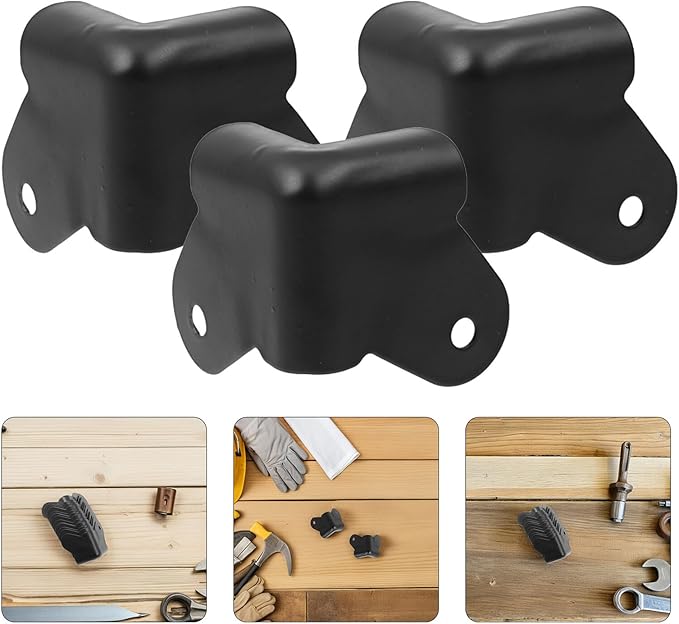 20pcs Anti-Collision Speaker Corner Cover Iron Wrap Protector for Furniture Cabinets Edge Guard for Speakers Black Corner Protectors