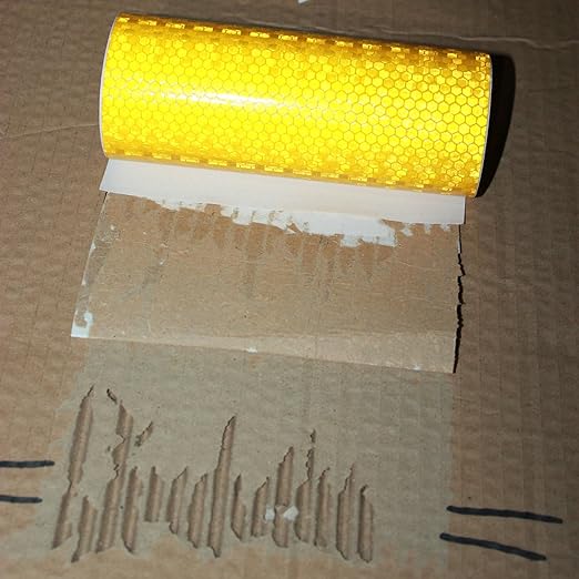 Reflective Tape Yellow 6 inch, Outdoor Waterproof Hazard Conspicuity Warning Industrial Marking Tape (10 feet)