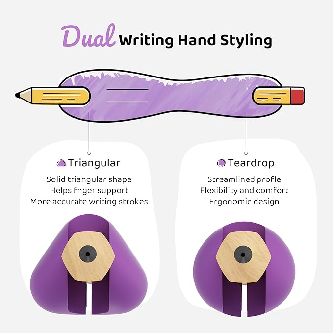 ELETIUO Pencil Grips for Kids and Adults,6-Pack Silicone Holders for Handwriting,Drawing,and Coloring,Ergonomic Dual-Head Design for Right or Left-Handed Use,Improves Grip Control,Assorted Colors