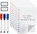 Mornajina 6Pcs Magnetic Dry to Do List for Wall 5x7 inch, White Board Stickers for Wall with 3 Markers, Reusable Lined Stickies Planner to Do List
