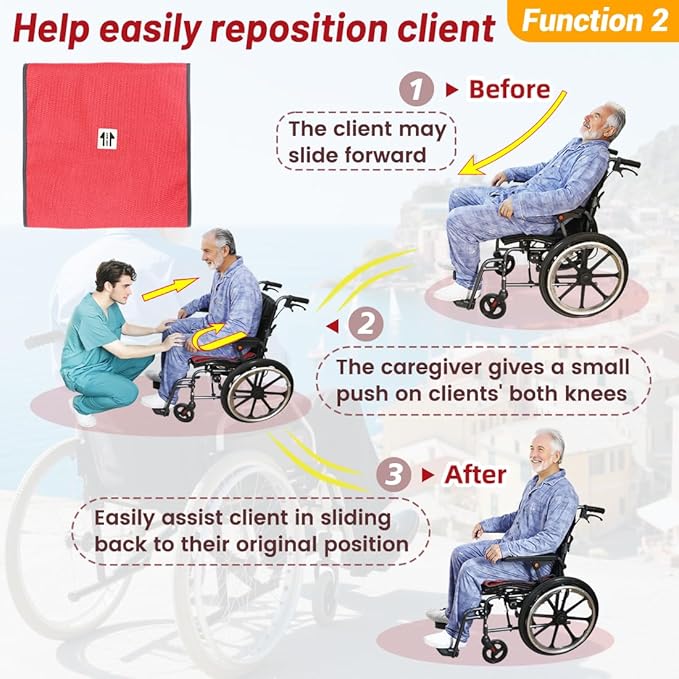 One Direction Tubular Seat Cushion with Handles for Fall Prevention,Non Slip Seat Cushion for Elderly/Disabled in Chair/Wheelchair,17"x17" (Red-Without Handles)