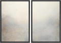 MUDECOR Framed Canvas Print Wall Art Soft Gradient Abstract Misty Landscape Illustrations Modern Art Decorative Bohemian Colorful Chic for Living Room, Bedroom, Office - 16"x24"x2 Black