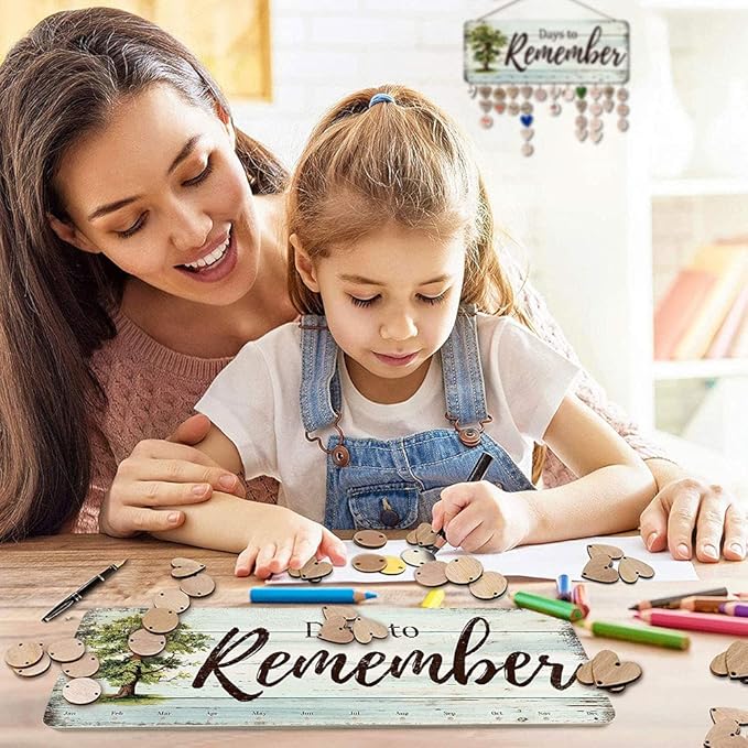 Grandma Gifts - DIY Wood Family Birthday Reminder Calendar - Days to Remember - Hanging Board for Important Dates Tracker Home Decorative Plaque Sign