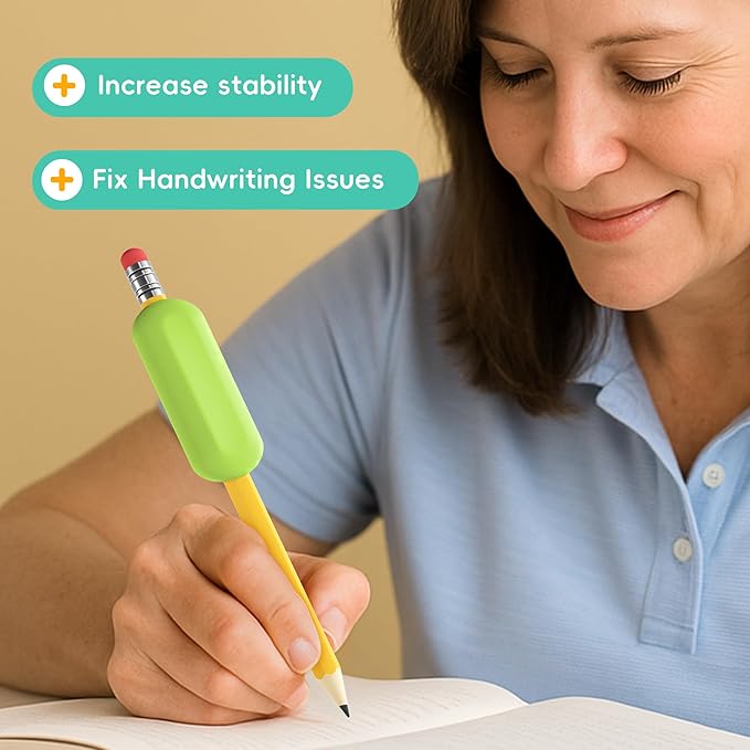 ELETIUO 5-Pack Colorful Weighted Pencil Grips – 1oz Silicone Handwriting Aid for Kids, Elderly & Special Needs – Improves Penmanship for Autism,ADHD,Tremors,Dyspraxia & Fine Motor Skills