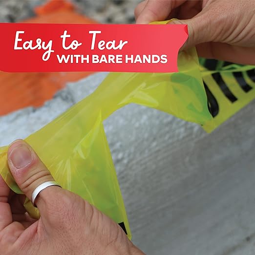 XFasten Yellow Caution Tape Roll, 3 in x 1000 ft, Thick and Durable Yellow Safety Tape for Barricades, Construction, Warning, and Hazard Areas – Easy to Loop, Weatherproof, and Fading-Resistant