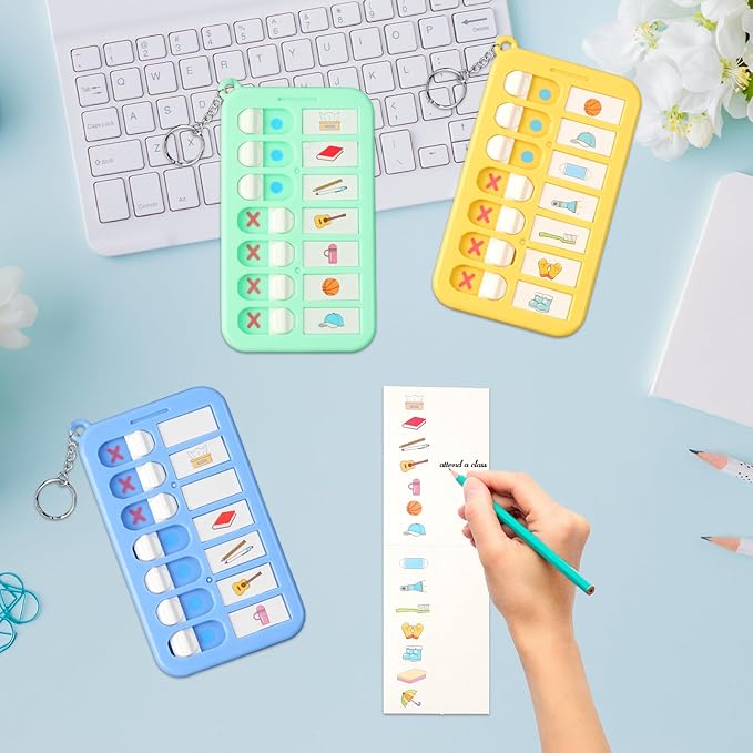 3Pcs Reminder Board for The Elderly Chore Chart Keychain for Kids to Do List Chores Checklist Task Board Portable Visual Schedule ADHD Tools Detachable Daily Task Planning Pad with List Cards Stickers