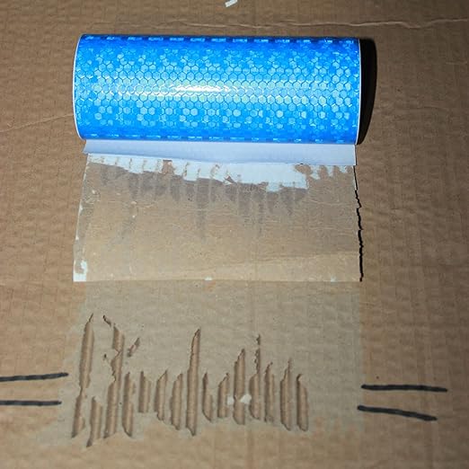 Industrial Reflective Tape Blue 4 inch for Cars, Outdoor Waterproof Hazard Conspicuity Warning Marking Tape (10 feet)
