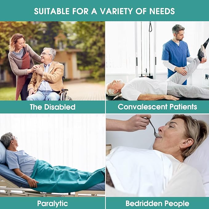 45" x 36" Positioning Bed Pad with Handles Washable Draw Sheets for Hospital Bed Ridden Patient Clothes Waterproof Glide Sheets for Patients Moving Pad for Lifting &Transfer Sheet Nylon, Black