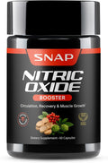 Snap Supplements Nitric Oxide Supplement with L-Arginine to Support Energy, Quick Recovery, Heart Health, Muscle Growth & Circulation, 60 Vegetarian Capsules (1 Month Supply)