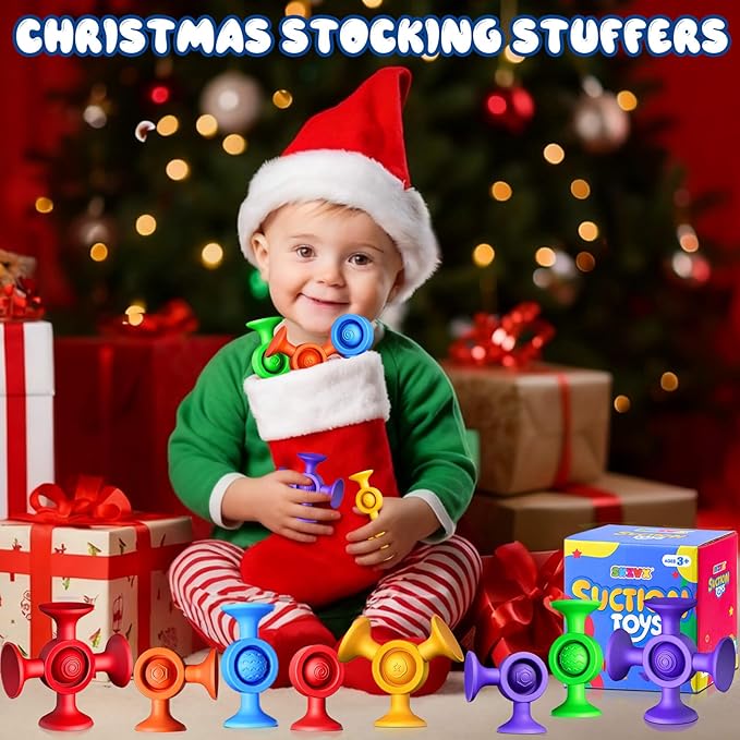 Baby Bath Toys Suction Toy: No Hole Bath Toy for Baby Toddlers Sensory Fidget Toys for Autism Fine Motor Skills Suction Cup Toys for Boys Girls - Bathtub Airplane Travel Window Building Toy