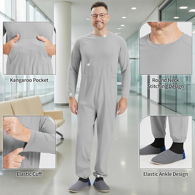 Adaptive Clothing for Men with Anti-Strip Design and Easy Back Access for Dementia Elderly and Special Needs