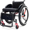Aluminum Alloy Sports Wheelchair, Transport Wheelchair Lightweight Foldable, 220lbs Weight Capacity, Removable Tires, Manual Wheelchairs for Adults, Indoor and Outdoor Mobility Aid