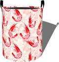 Watercolor Red Shrimp Laundry Basket, Dorm Nursery Foldable Laundry Hamper Organizer for Bathroom Decor, Toy Clothes Storage Box for Bedroom 19.7x15.7 Inch