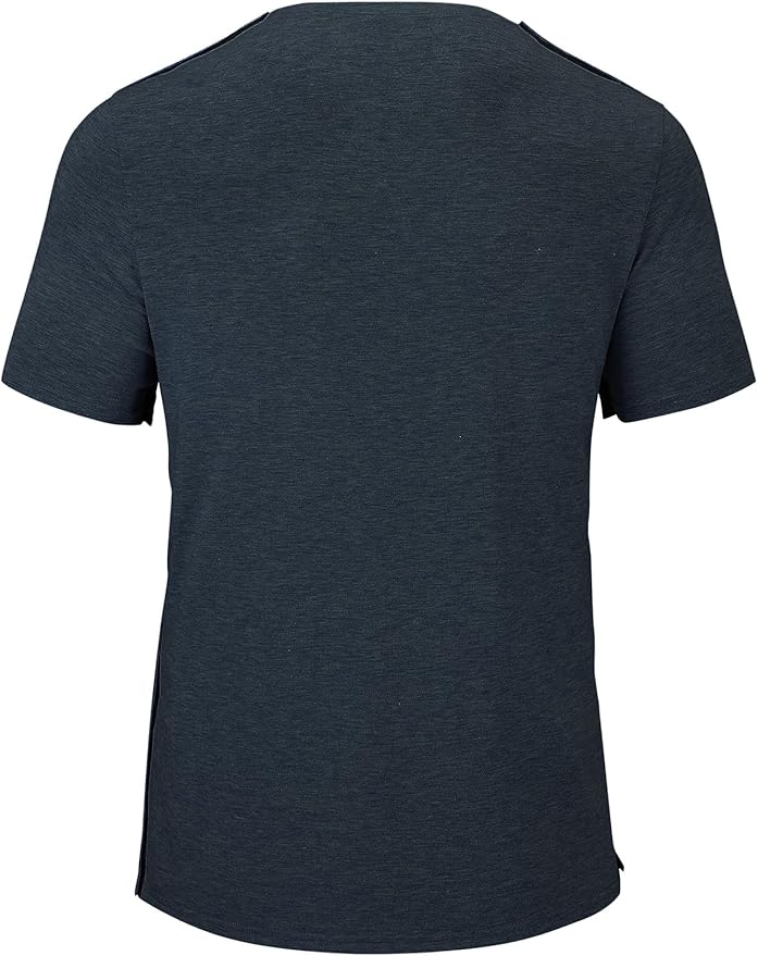 Men's Post Shoulder Surgery Recovery Shirts Tear Away Short Sleeve Full Open Side Snap Dialysis Chemo Clothing